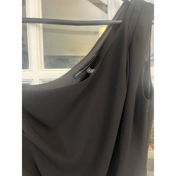 White House Black Market Womens Black One Shoulder Asym Sheath Dress Size 6. Cc - Picture 4 of 7